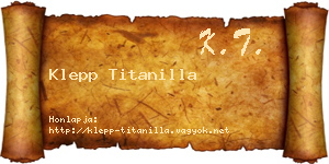 Klepp Titanilla névjegykártya